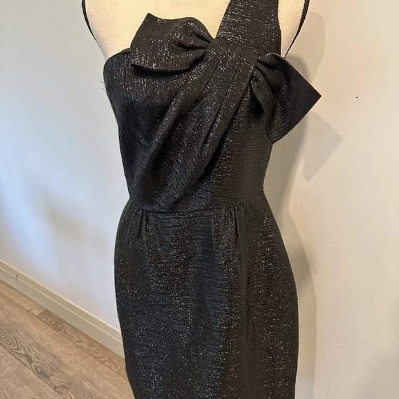 Kate Spade Black  Shimmer One Shoulder Formal Dress 8 - Picture 11 of 11